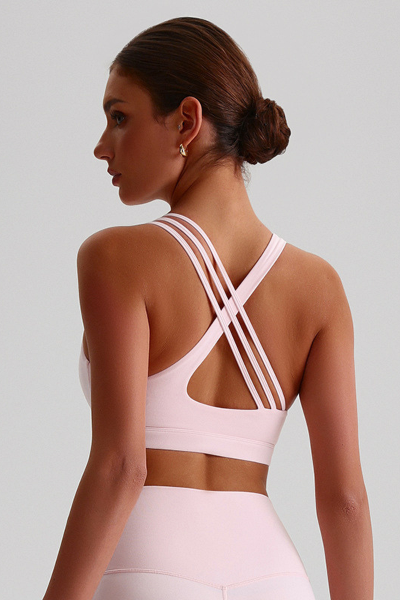 Women's Asymmetrical Cross Back Sports Bra
