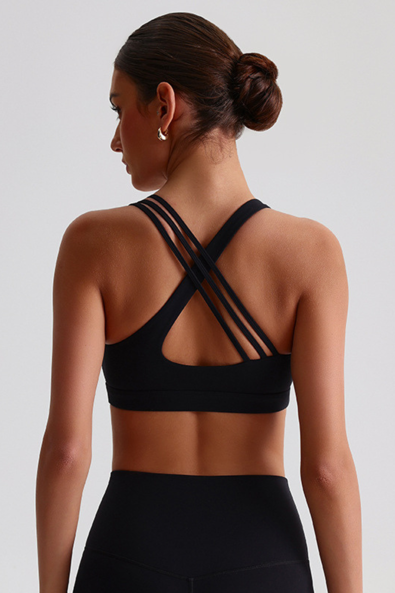 Women's Asymmetrical Cross Back Sports Bra