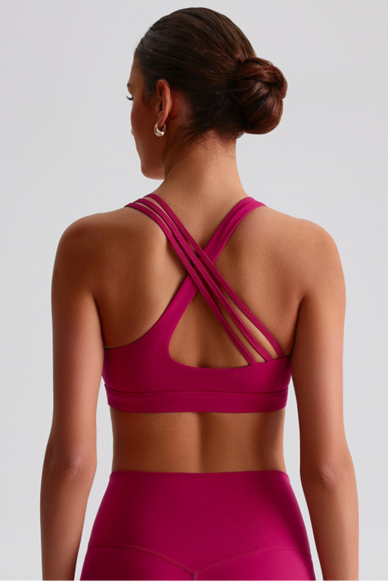 Women's Asymmetrical Cross Back Sports Bra