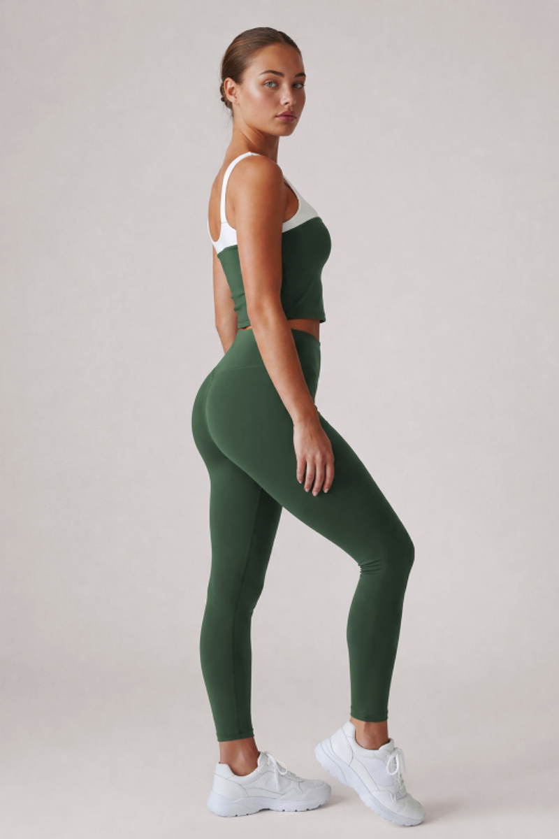 Women's U-Back Cropped Tank Top & High Rise Leggings Set