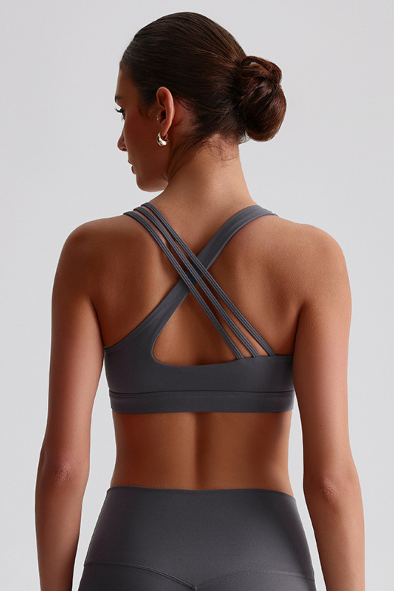 Women's Asymmetrical Cross Back Sports Bra