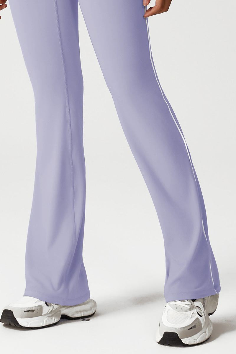 Women Seamless High Waisted Flared Yoga Set: Vest + Flared Leggings