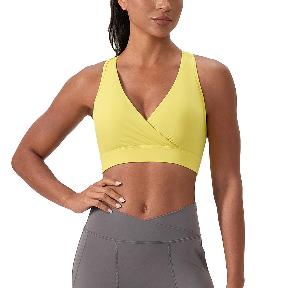 Women's Yoga Clothes Sports Underwear Nude Feel Deep