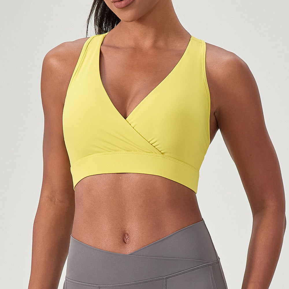 Women's Yoga Clothes Sports Underwear Nude Feel Deep