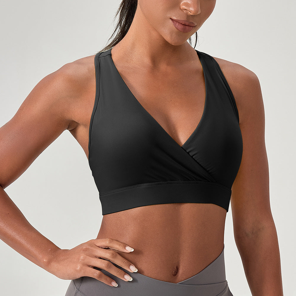 Women's Yoga Clothes Sports Underwear Nude Feel Deep