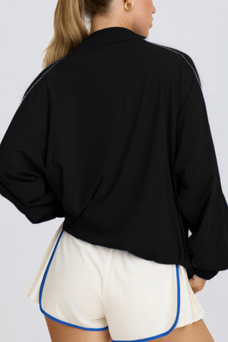 Women's Half-Zip Oversized Windbreaker Sweatshirt