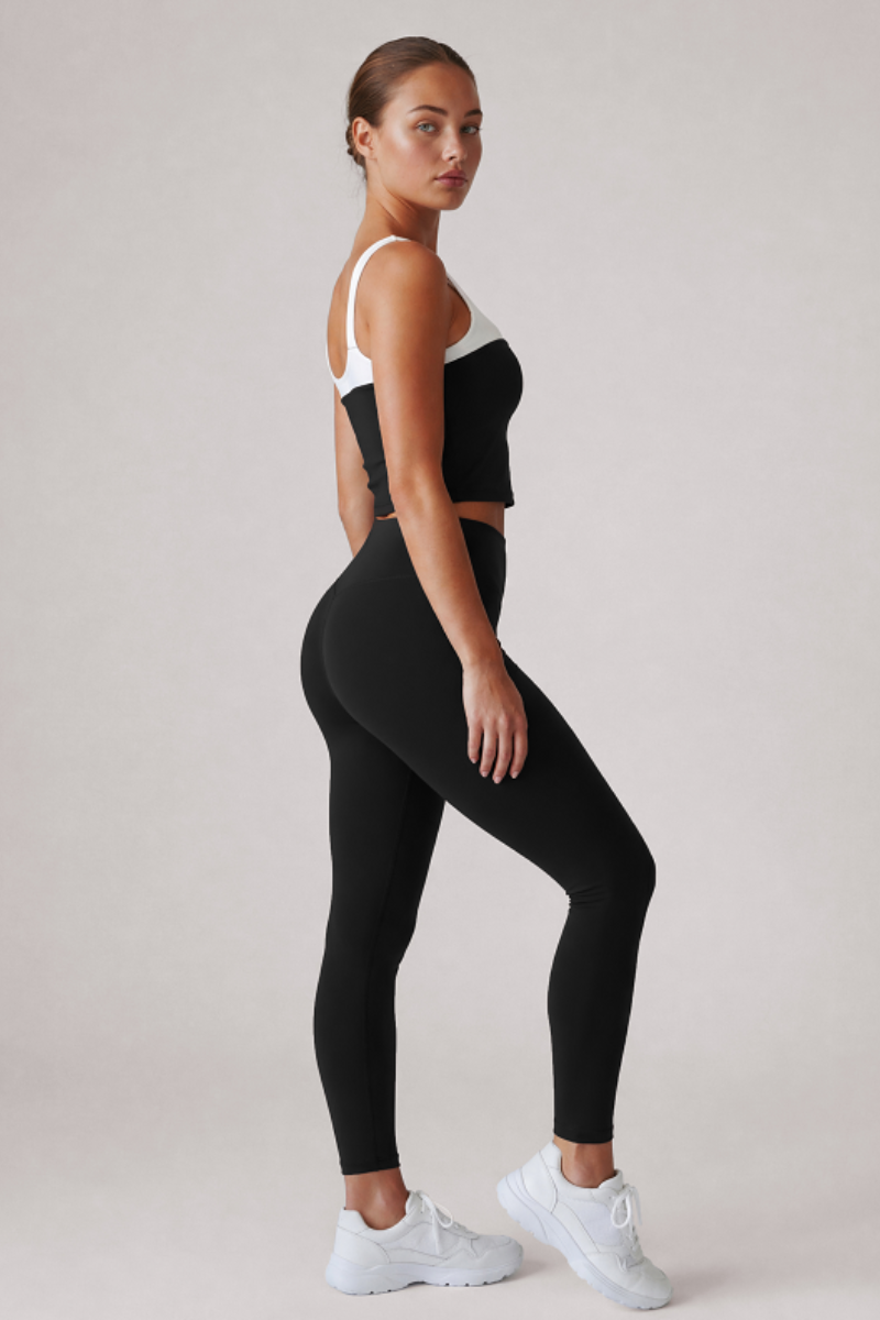 Women's U-Back Cropped Tank Top & High Rise Leggings Set