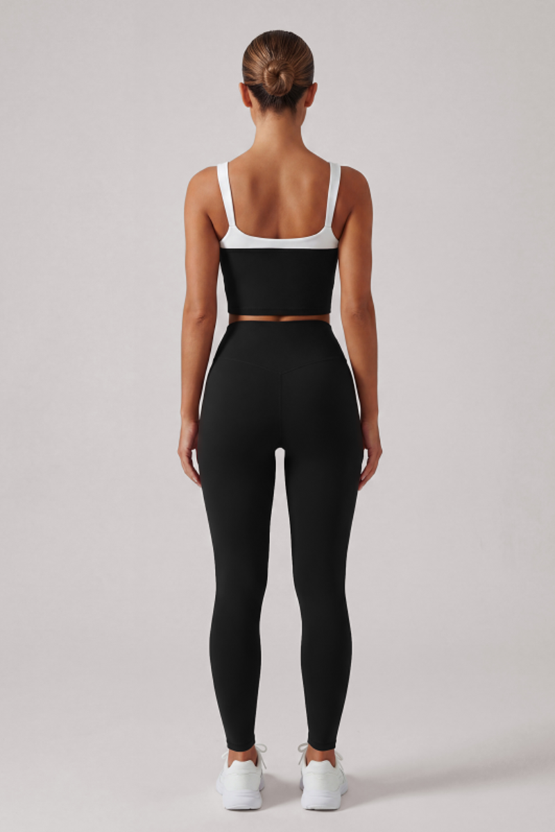 Women's U-Back Cropped Tank Top & High Rise Leggings Set
