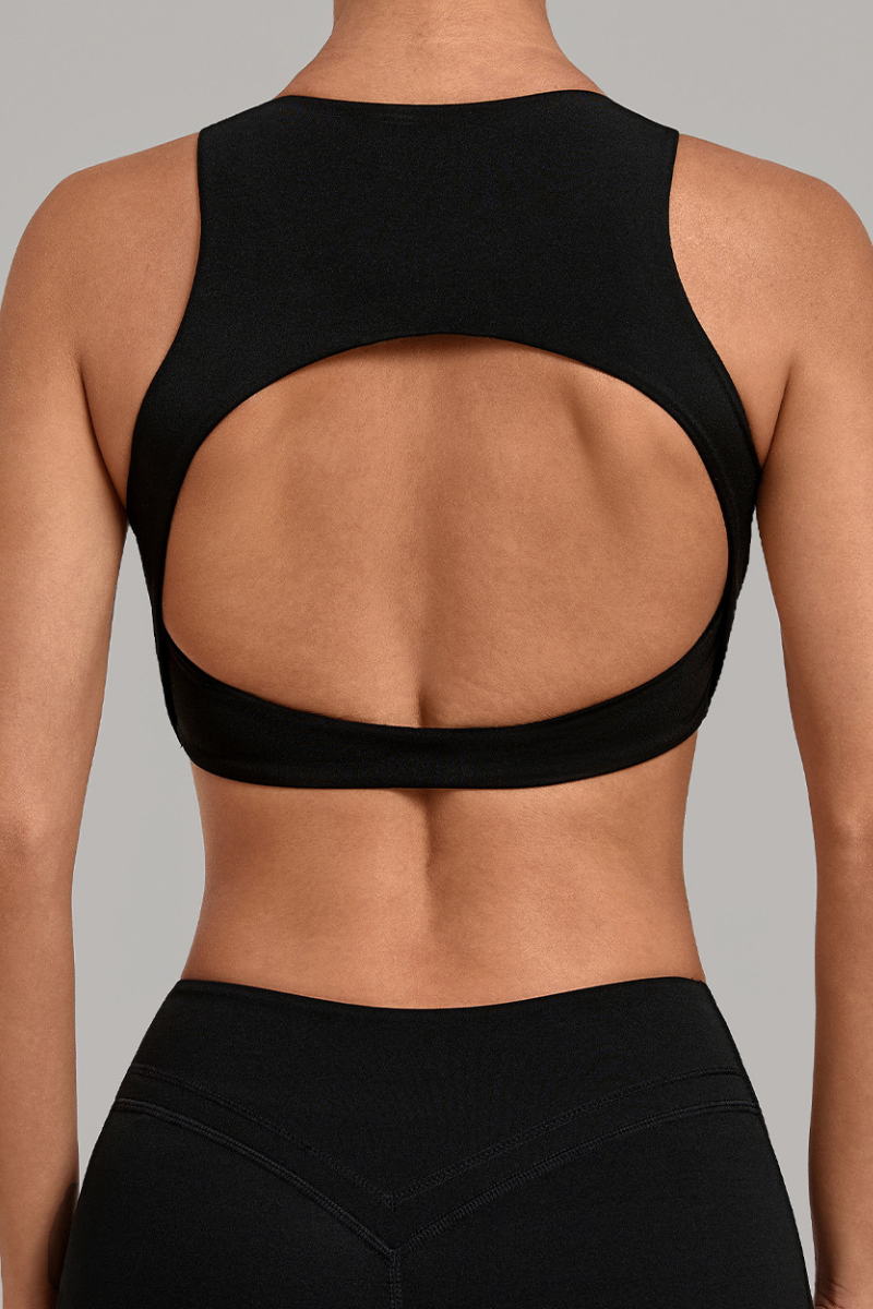Women's High Neck Padded Racerback Cropped Sports Bra