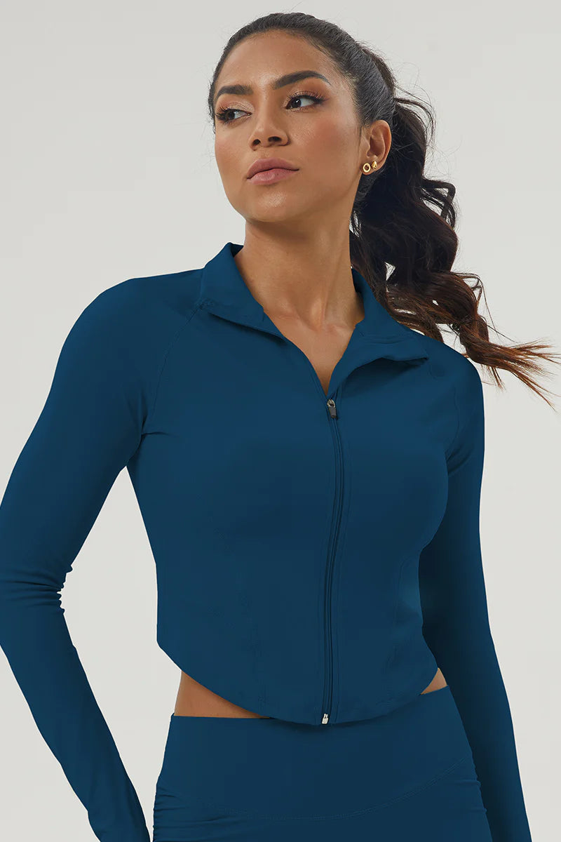 Zula Women's Zipper Reversible Collar Sport Jacket