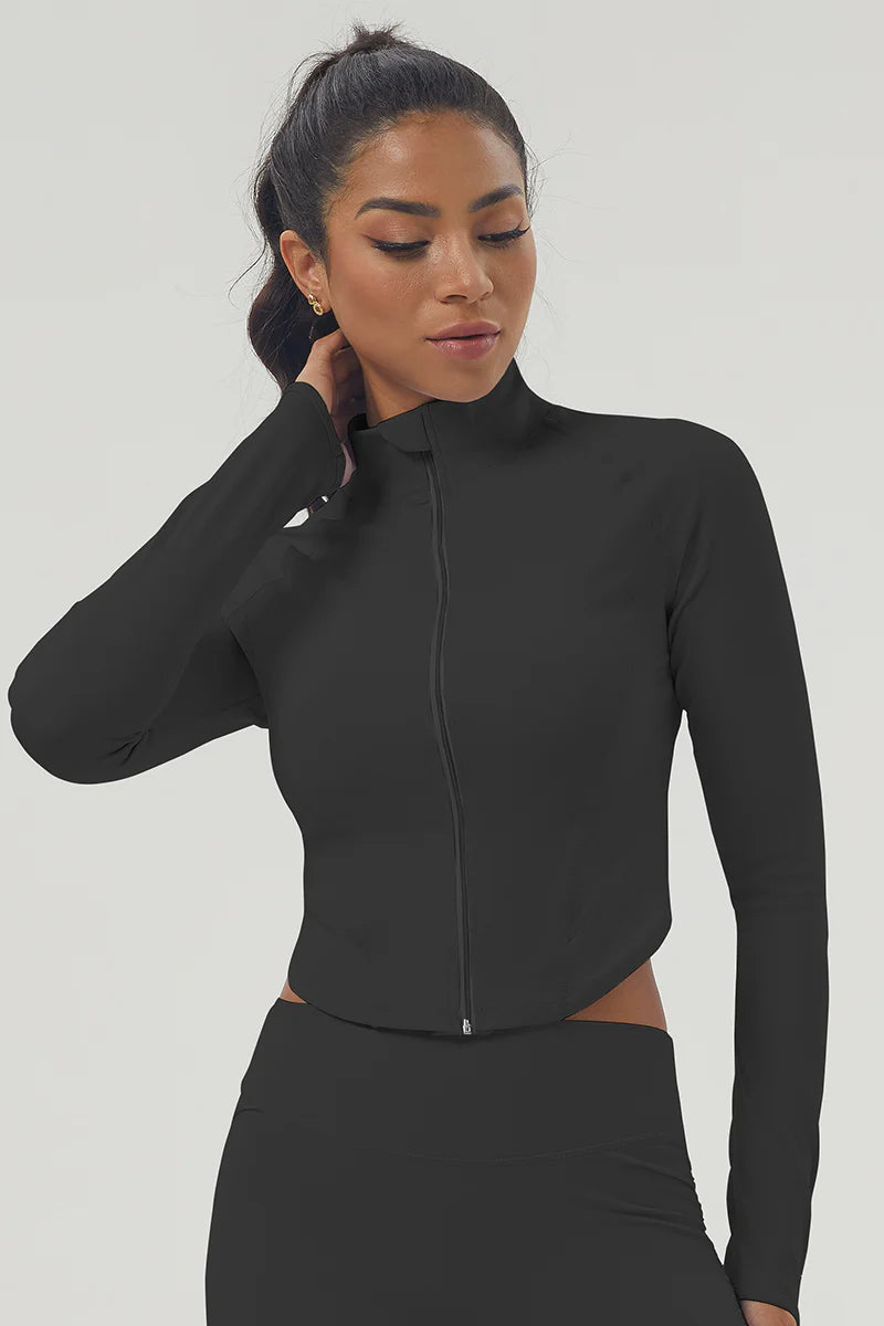 Zula Women's Zipper Reversible Collar Sport Jacket