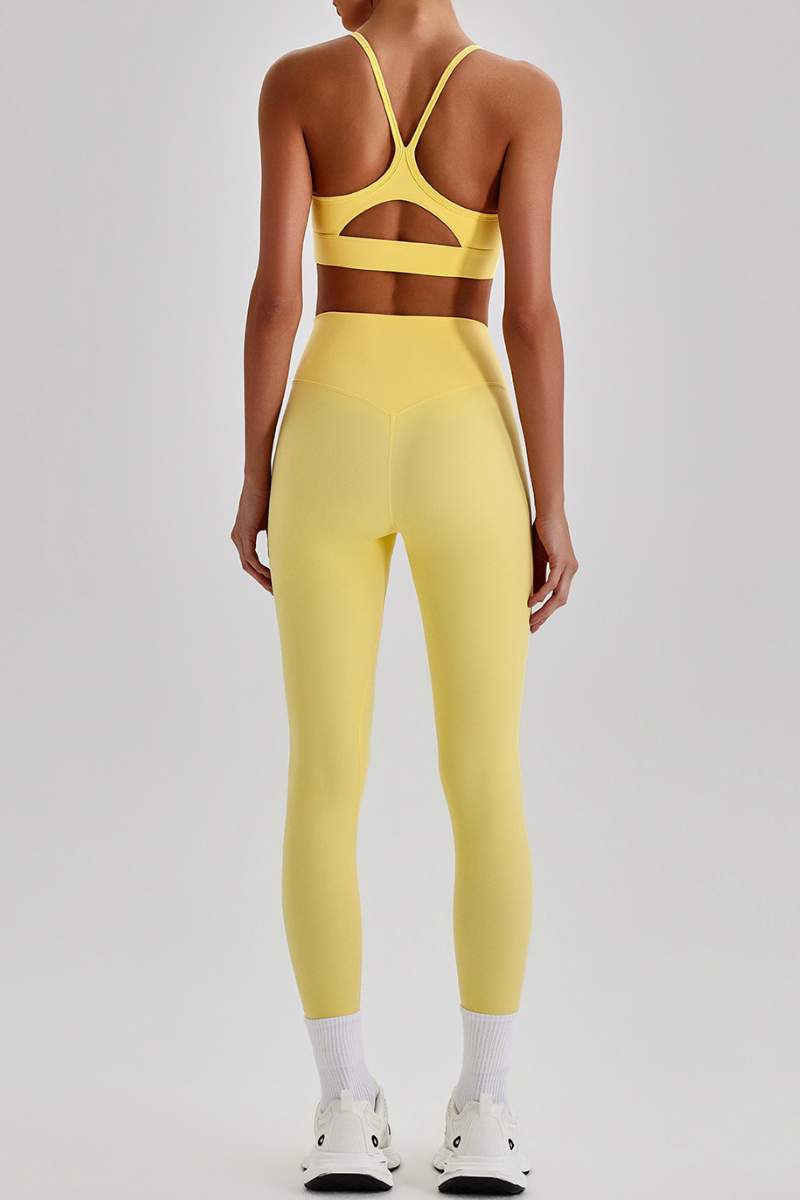 Women's  Crisscross Back Bra & V-Waist Yoga Leggings Set