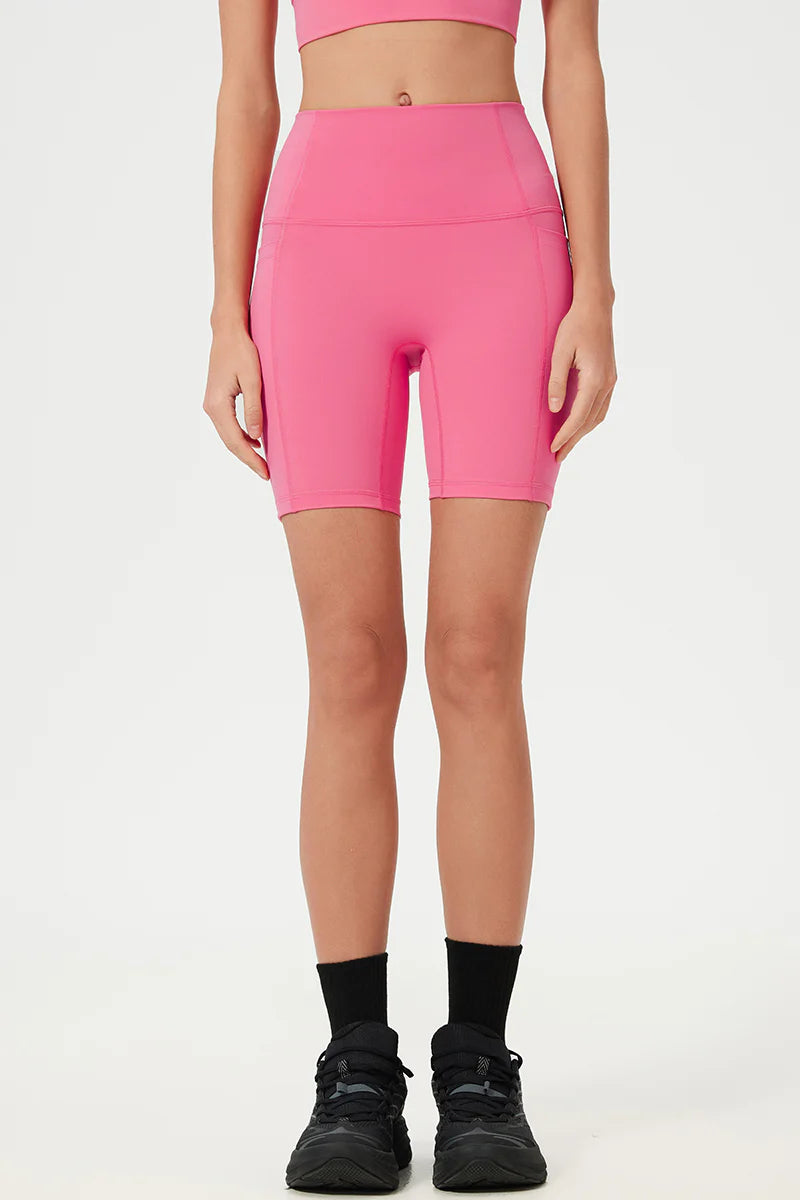 Zula Women High-Waist Tummy Control Hip Lift Side Pocket Naked-Feel Yoga Shorts