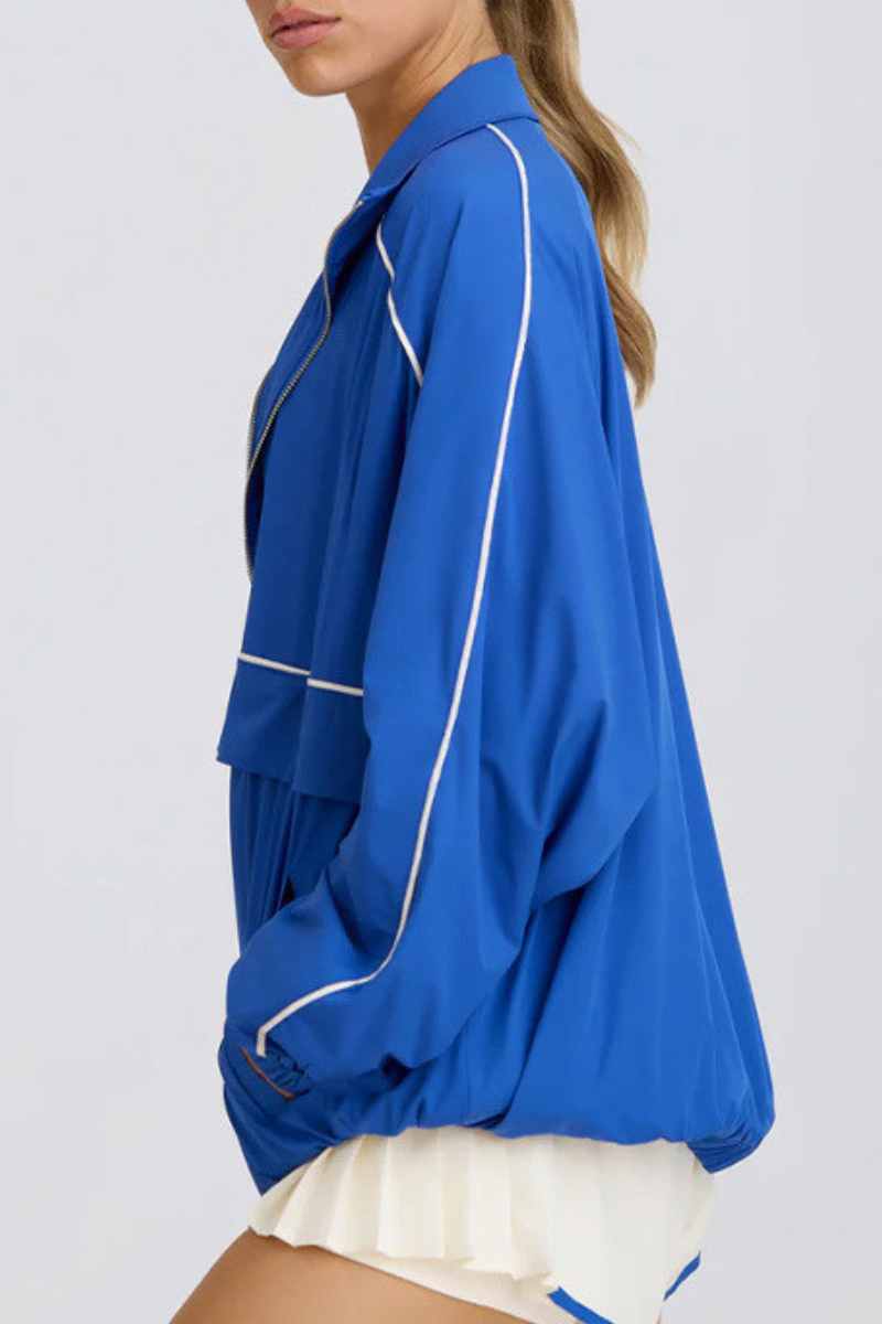Women's Half-Zip Oversized Windbreaker Sweatshirt