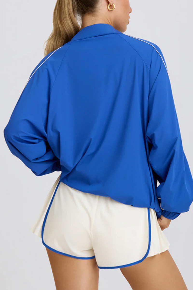 Women's Half-Zip Oversized Windbreaker Sweatshirt