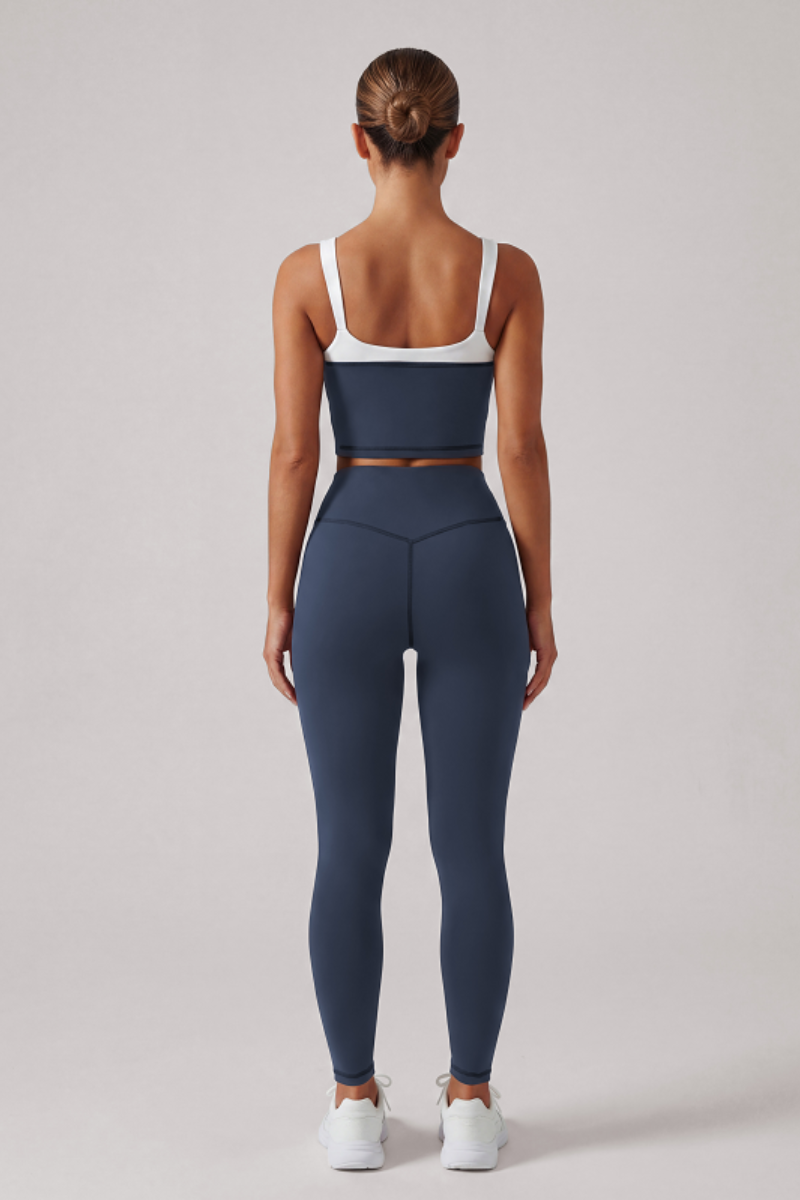 Women's U-Back Cropped Tank Top & High Rise Leggings Set