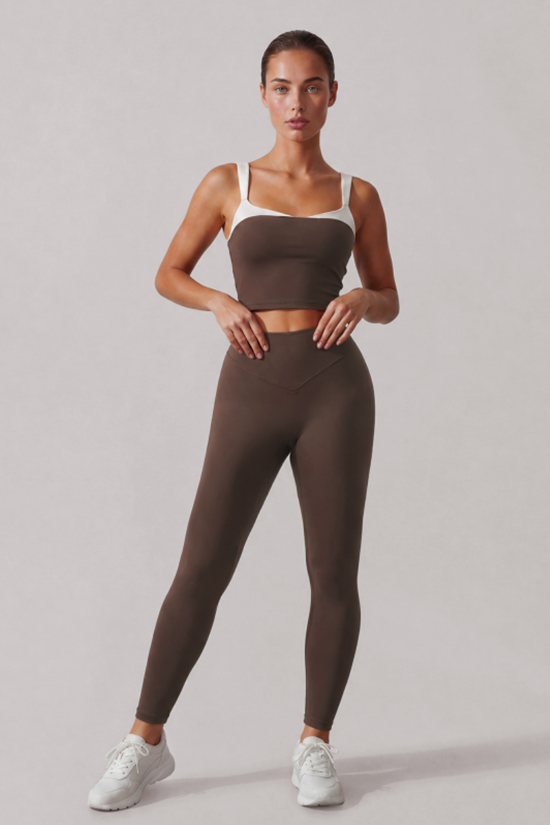 Women's U-Back Cropped Tank Top & High Rise Leggings Set