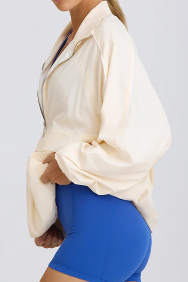 Women's Half-Zip Oversized Windbreaker Sweatshirt