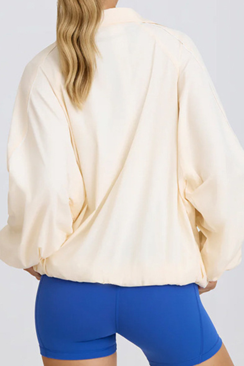 Women's Half-Zip Oversized Windbreaker Sweatshirt