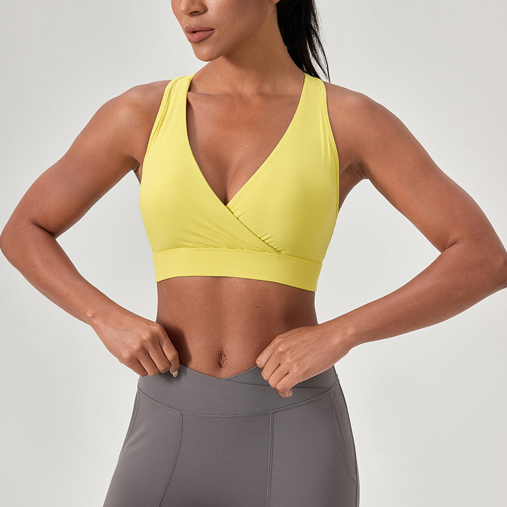 Women's Yoga Clothes Sports Underwear Nude Feel Deep