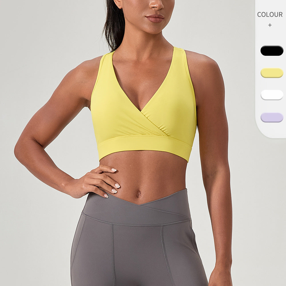 Women's Yoga Clothes Sports Underwear Nude Feel Deep
