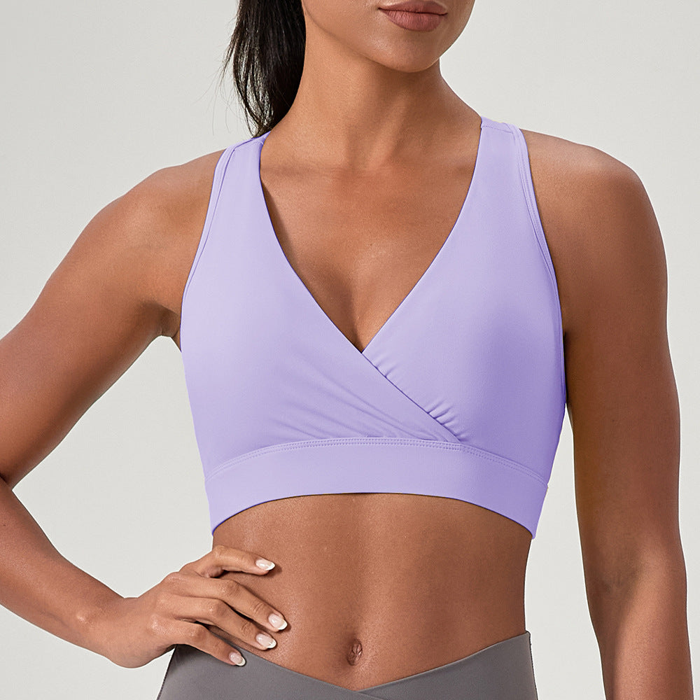 Women's Yoga Clothes Sports Underwear Nude Feel Deep
