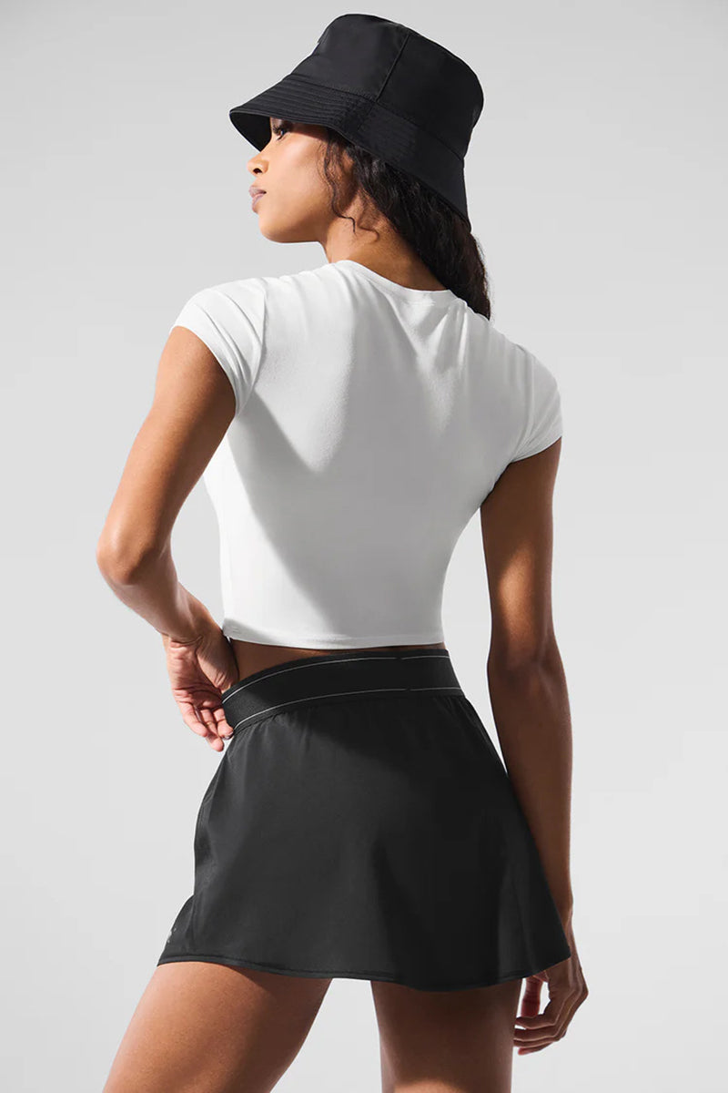 Women Cropped Soft-Feel Round Neck Fitness T-Shirt