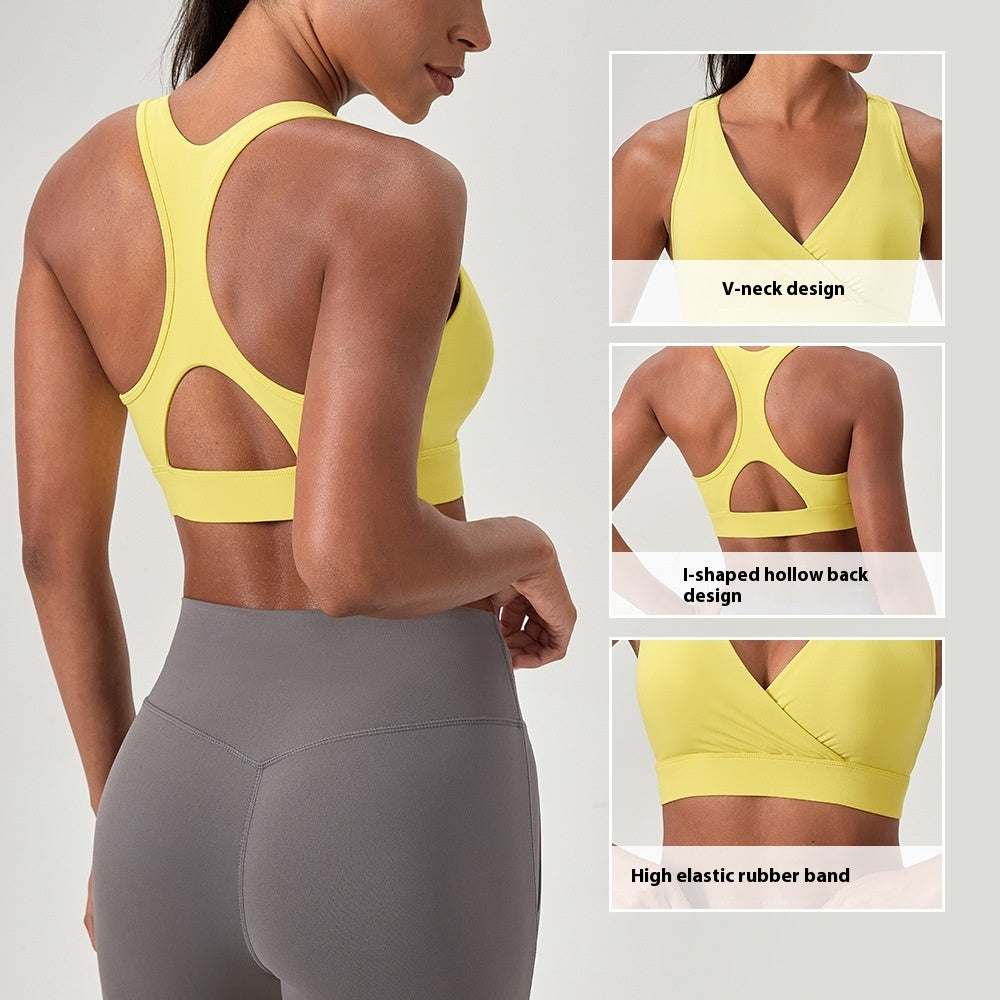 Women's Yoga Clothes Sports Underwear Nude Feel Deep